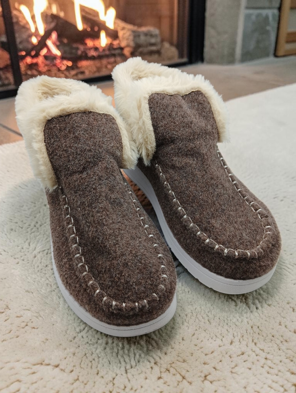 New Womens Warm Soft Lined Slippers House Shoes Booties